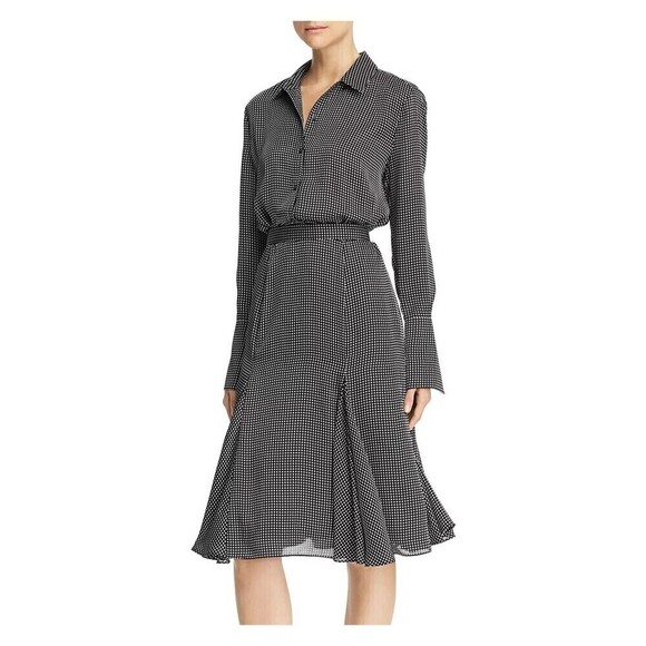 Equipment Dresses & Skirts - Equipment Dress Size 12 Black White Long Sleeve Short Bancort NEW $450